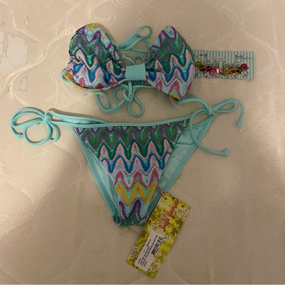 Colorful Two-Piece Swimsuit With Cover Dress